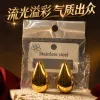 Golden teardrop-shaped ear studs, fashionable, simple and versatile earrings, light luxury alloy ear studs Specification image
